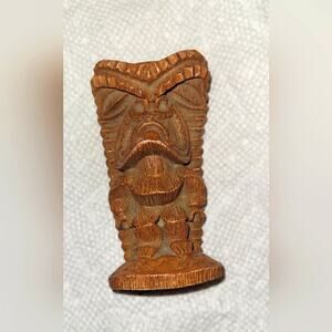 Vintage Hapa Wood Coco Joes Pomaikai Good Luck & Fortune Tiki Figurine Statue